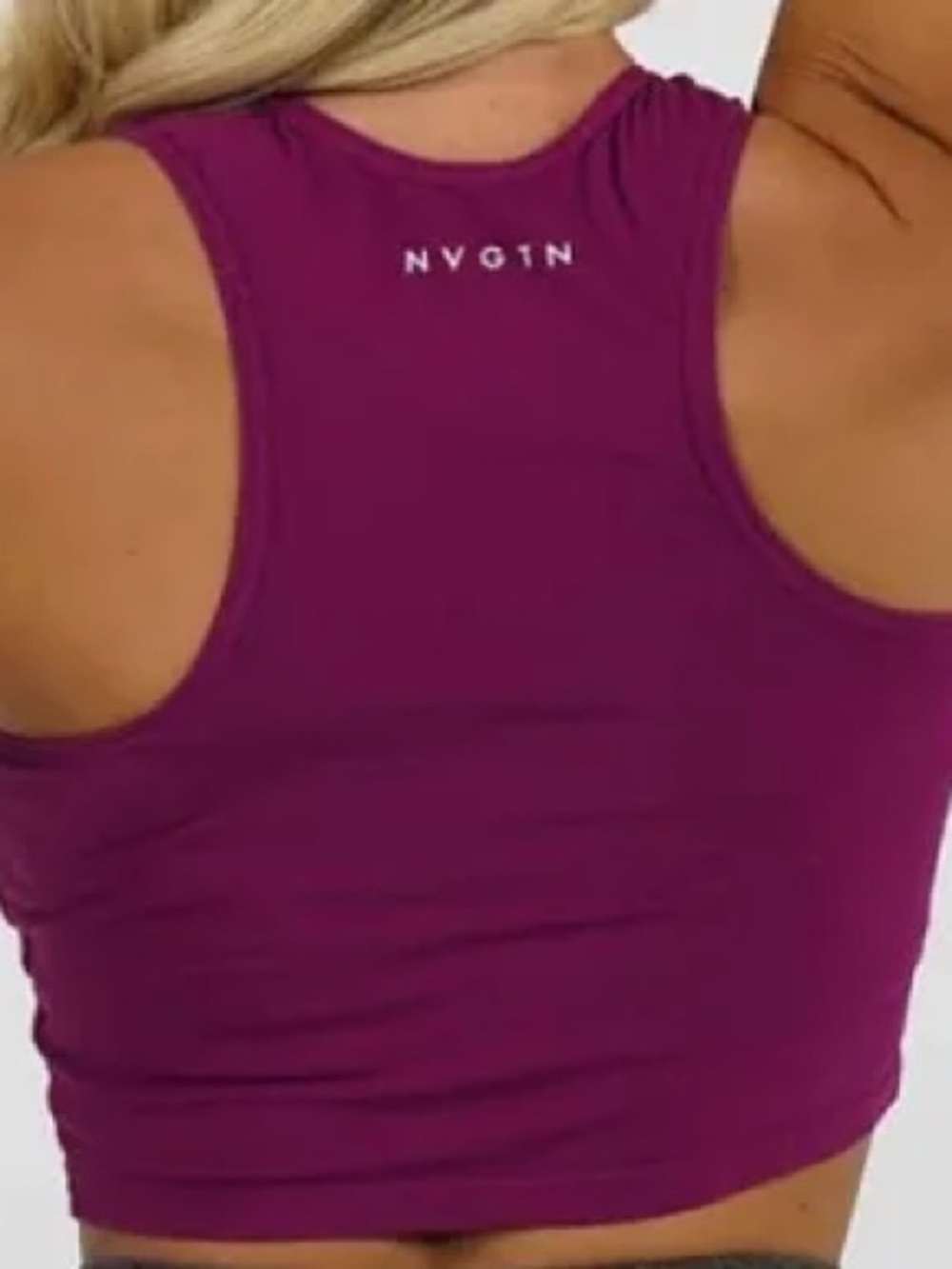Nvgtn Purple Cropped Racerback Tank Top
